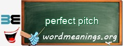 WordMeaning blackboard for perfect pitch